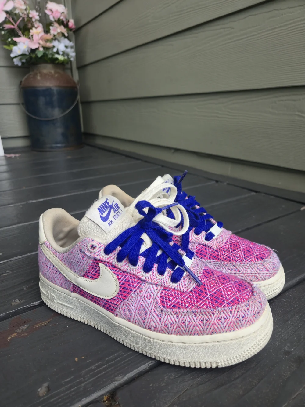 Nike Air Force 1 Low Pink 'Woven Together' Sneakers - Picture 6 of 14